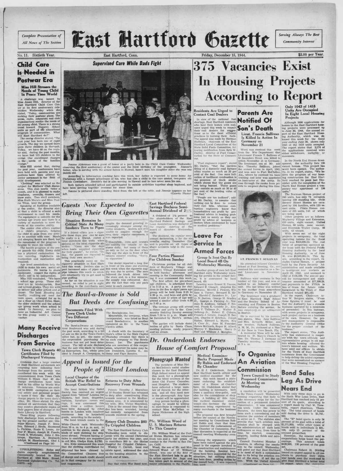 The East Hartford Gazette, December 15, 1944, p. 1