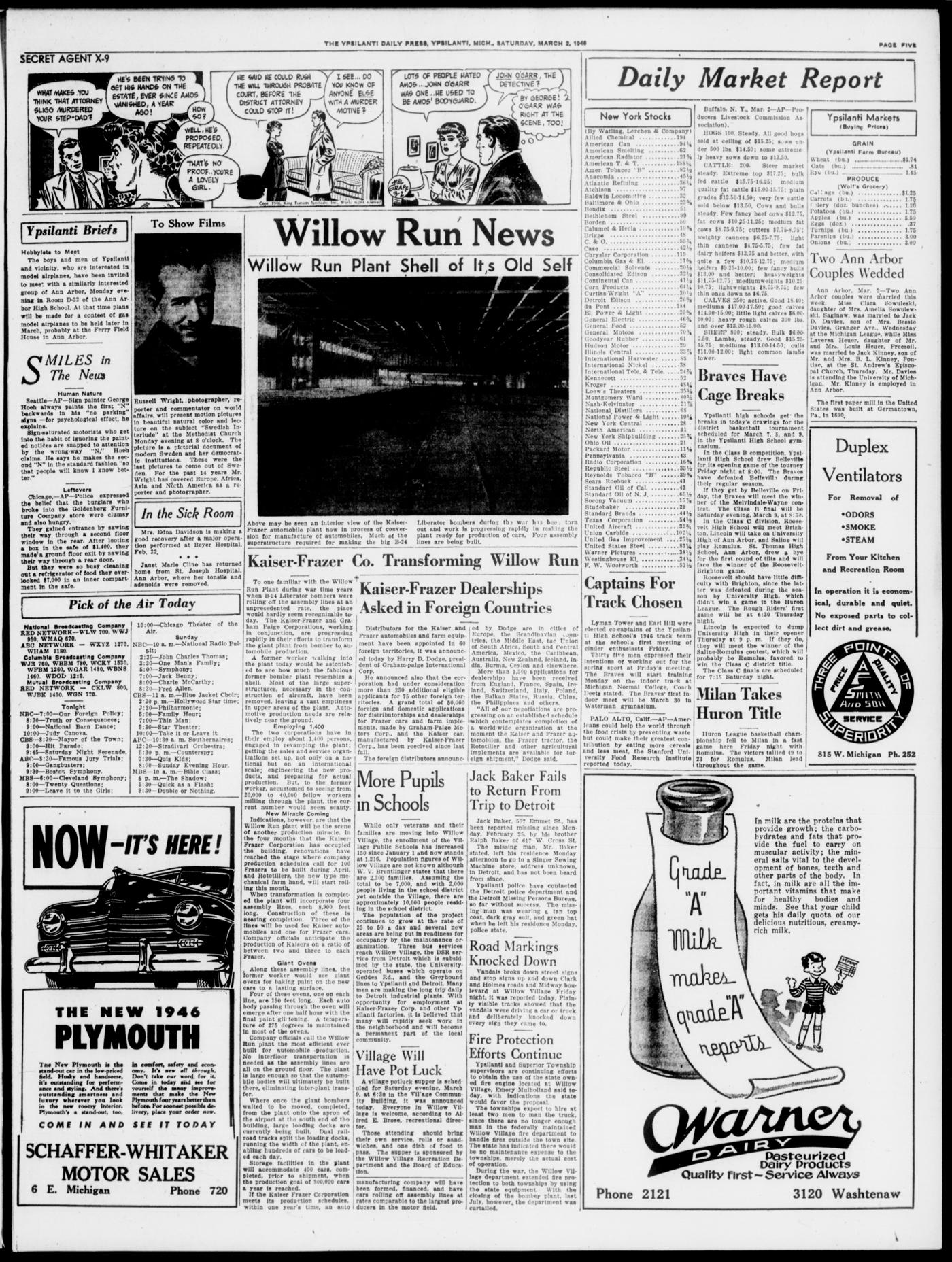 The Ypsilanti Daily Press, March 2, 1946, p. 5
